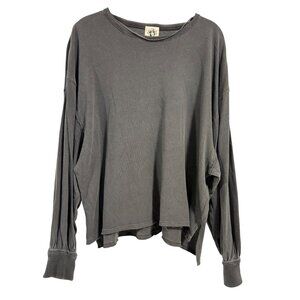 Free People Ready for This Tee Gray Oversized Size M NWOT